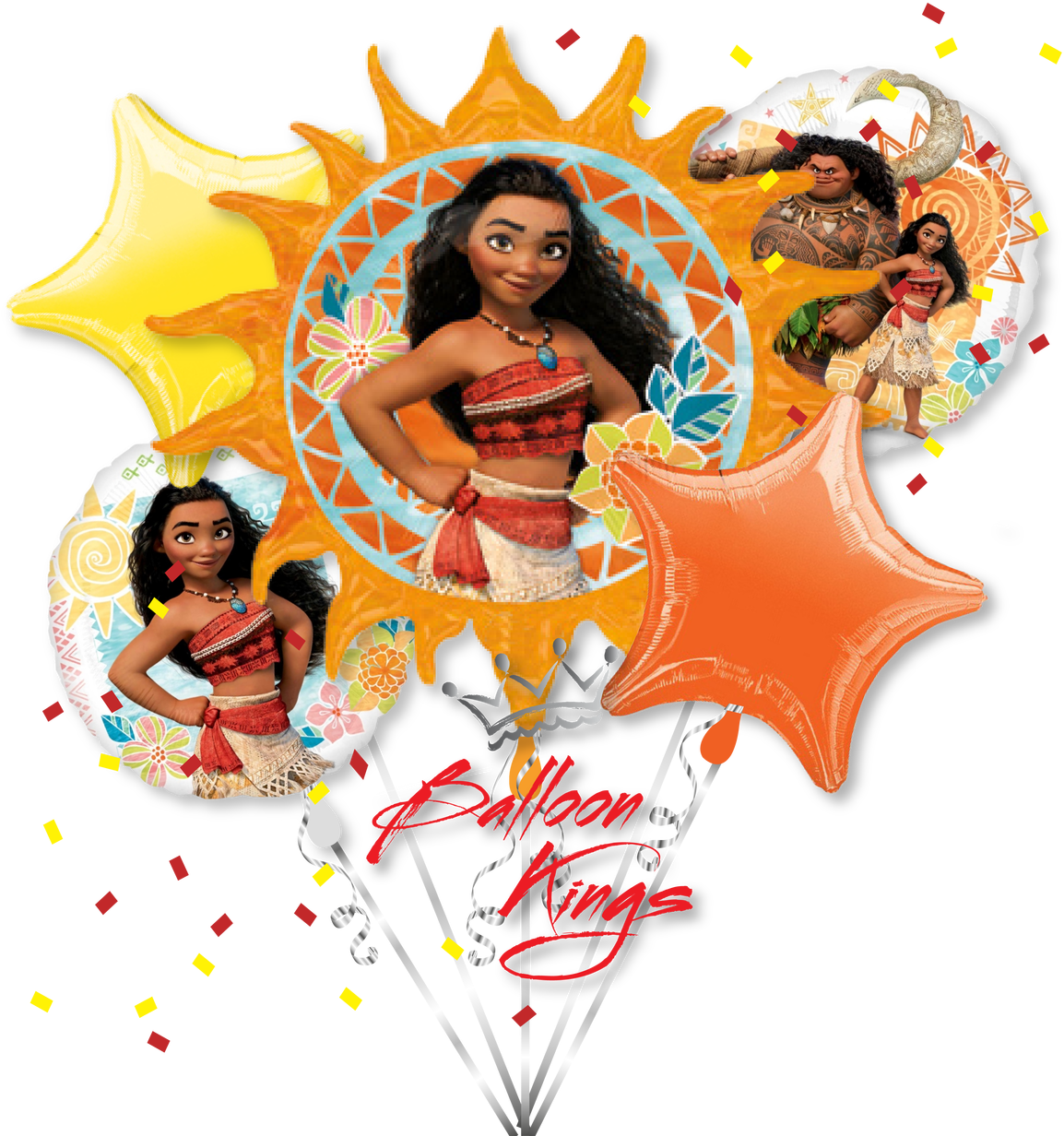 Moana Bouquet - Moana Balloons Clipart (1280x1280), Png Download