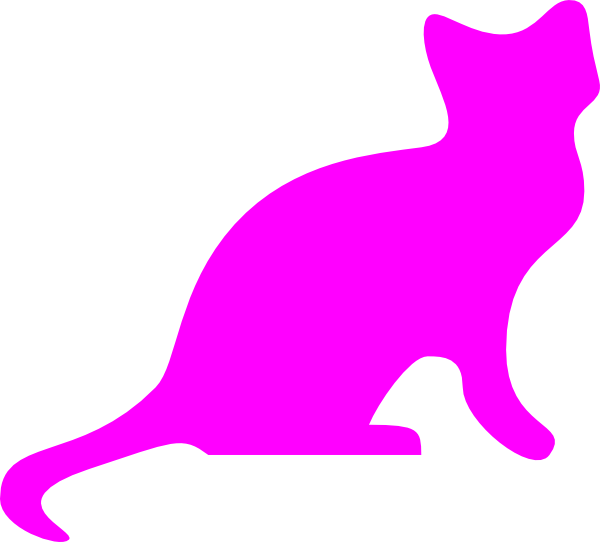 Purple Cat Silhouette Clip Art - Cat Erogenous Zone - Png Download (600x542), Png Download