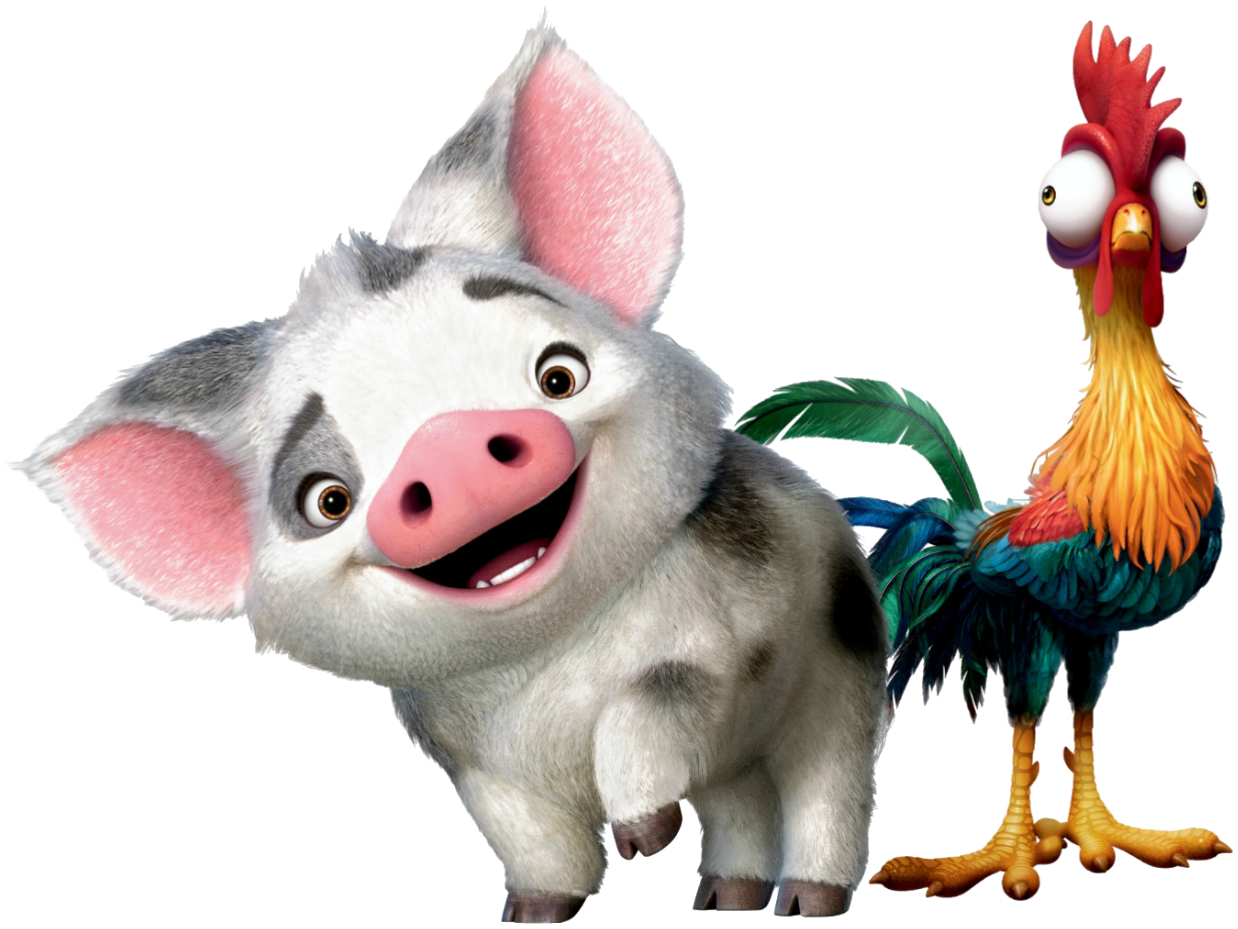 Artworks/png En Hd De Pua & Heihei - Pua And Hei Hei Clipart (1280x979), Png Download