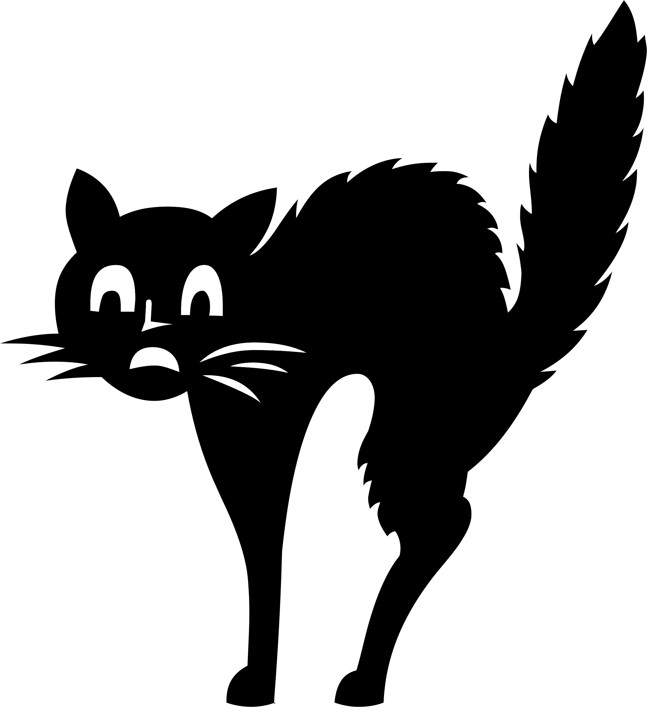 This Free Icons Png Design Of Fraidy Cat Silhouette Clipart (2084x2280), Png Download