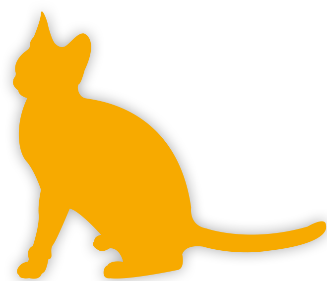 White Cat Silhouette Yellow Cat Silhouette Cat Clipart (768x703), Png Download