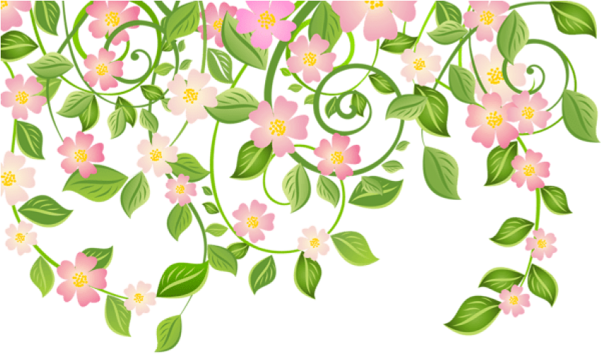 Free Png Download Spring Blossom Decoration With Leaves - Transparent Background Spring Clipart (850x510), Png Download