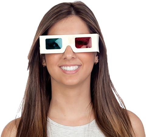 Girl With 3d Glasses Clipart (709x472), Png Download