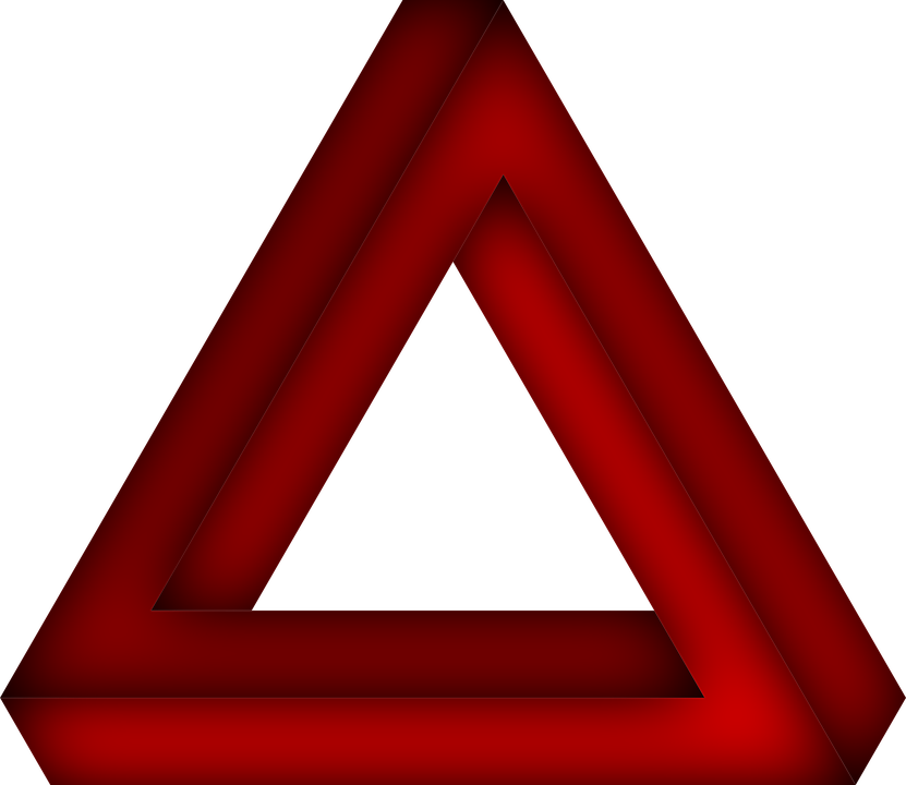 Penrose Triangle, The Impossible Triangle - Impossible Triangle Red Clipart (831x720), Png Download