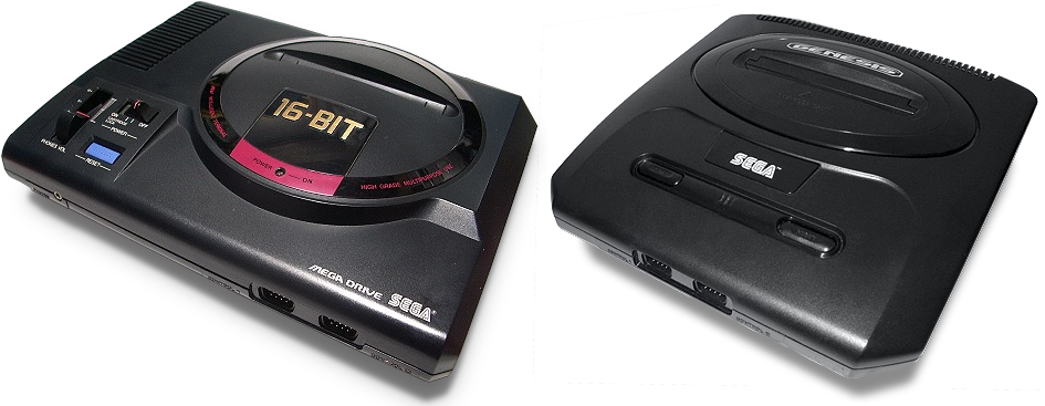 Japanese Mega Drive Mega - Mega Drive 1 Vs 2 Clipart (954x375), Png Download