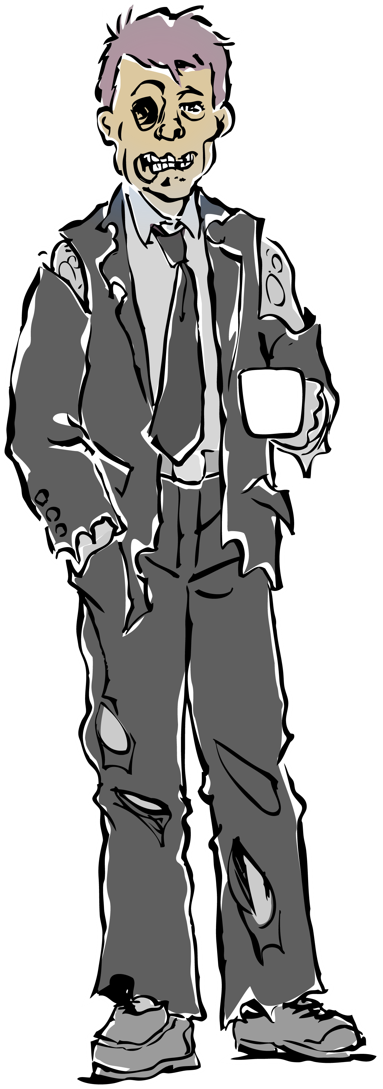Coffee Drinking Zombie - Illustration Clipart (1319x3750), Png Download