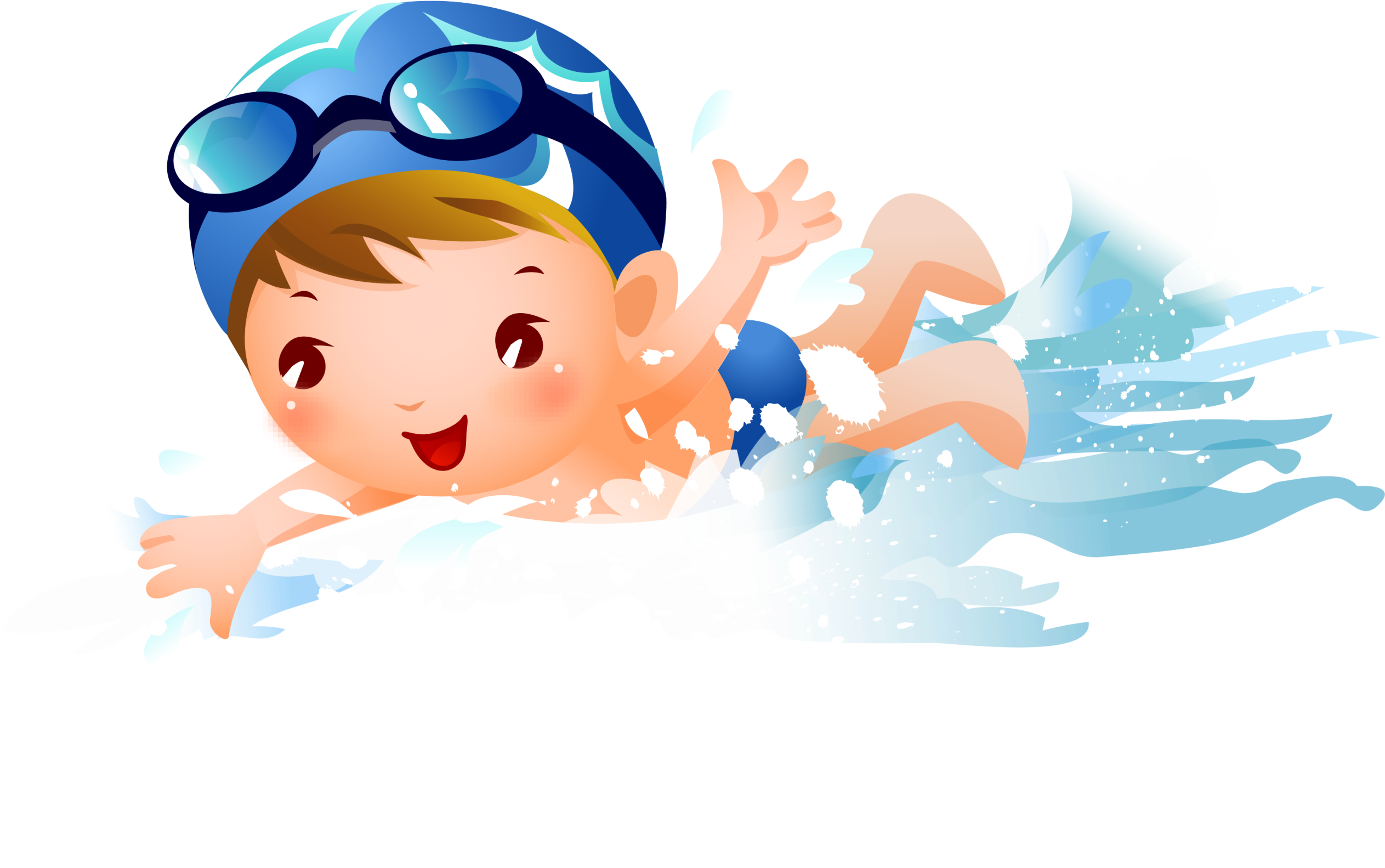 Swimming Child Clip Art - Cartoon Clip Art Swimming - Png Download - Large  Size Png Image - PikPng