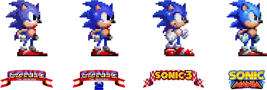 Sonic 16 Bit Sprites Clipart (1148x425), Png Download