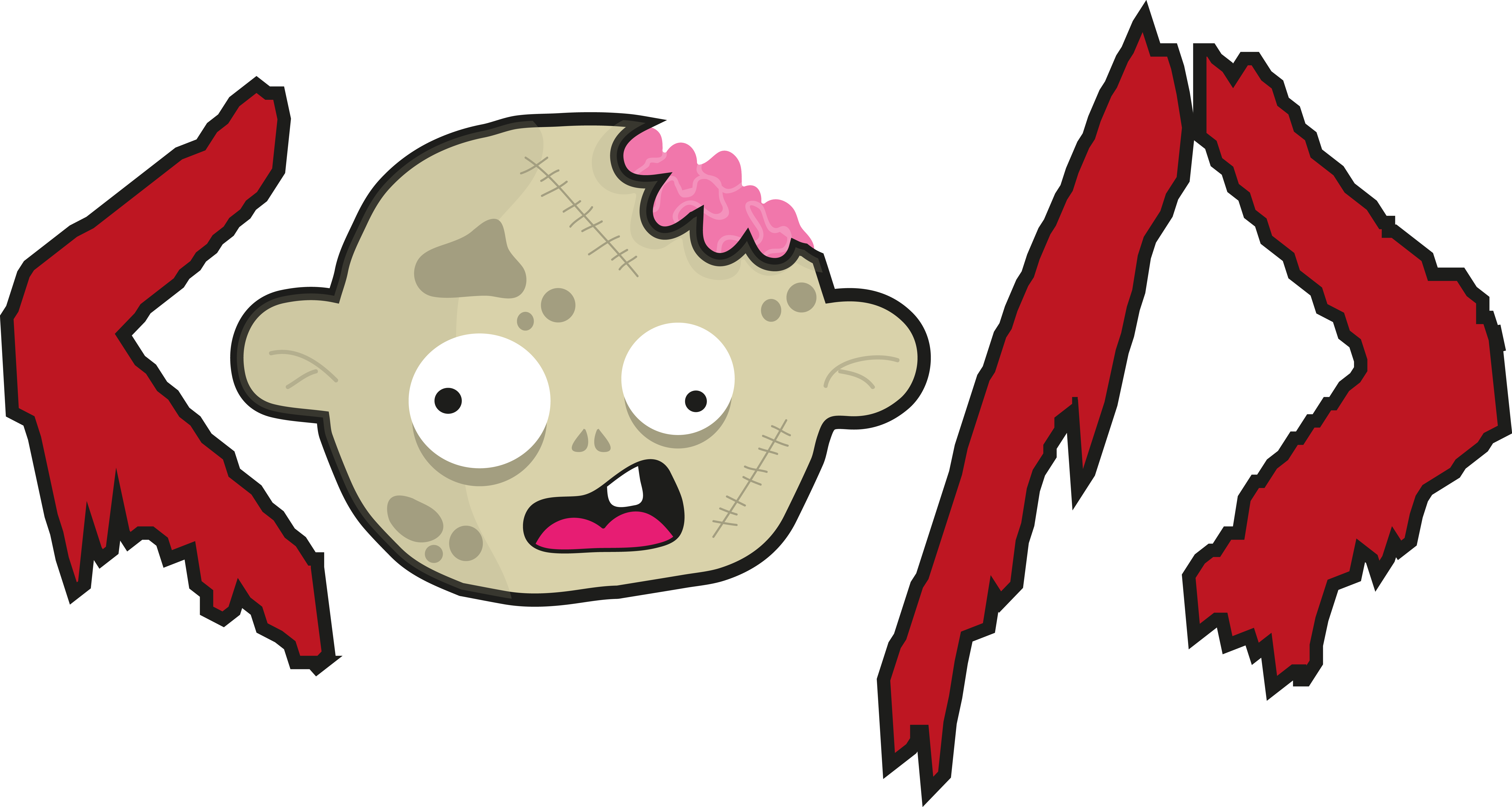 Need To Be Zombified - Cartoon Clipart (6623x3534), Png Download