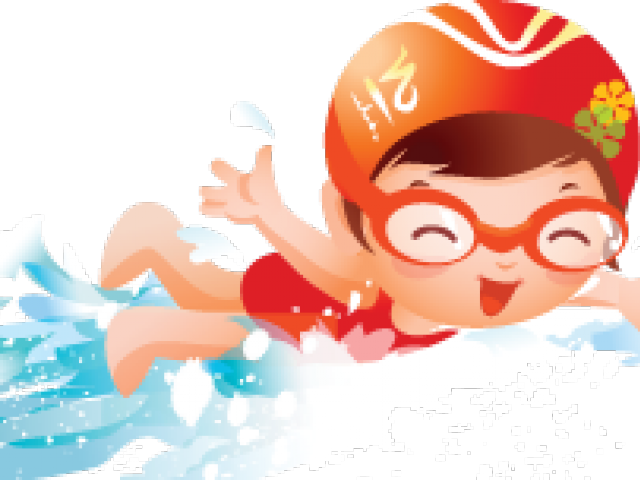 Cartoon Girl Swimming Clipart (640x480), Png Download