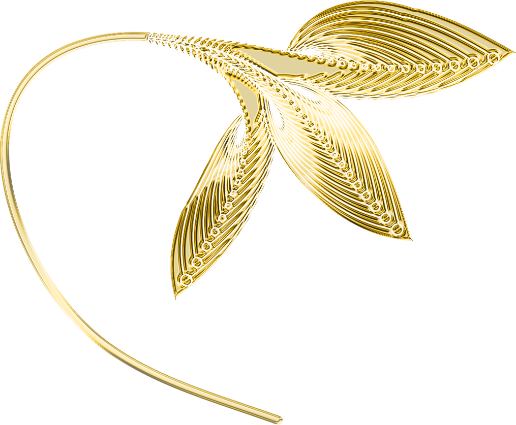 Gold Decorative Leaves Png Clipart - Gold Leaves Png Transparent Png (1015x837), Png Download