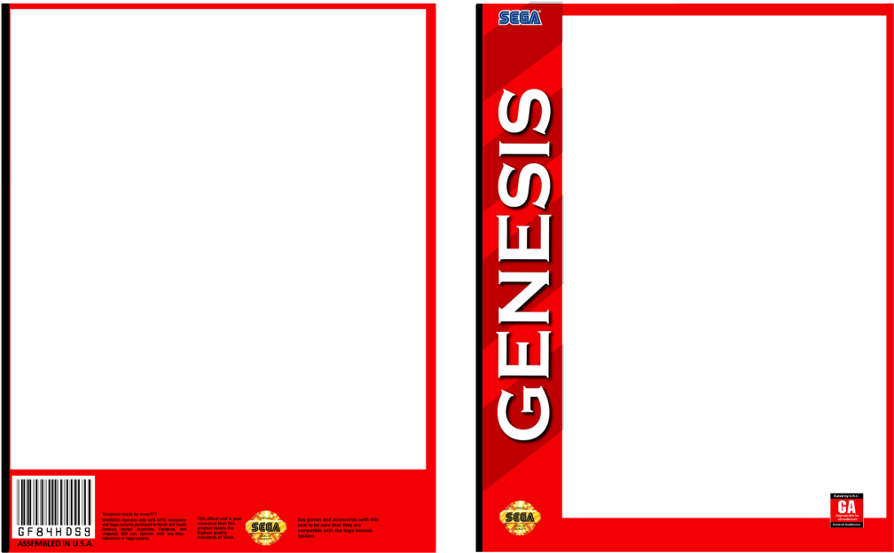Sega Genesis Game Box Template , Png Download - Sega Genesis Box Art Template Clipart (1008x623), Png Download