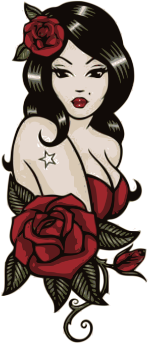Pin Up Sailor Girl Png - Old School Tattoo Woman Clipart (530x750), Png Download