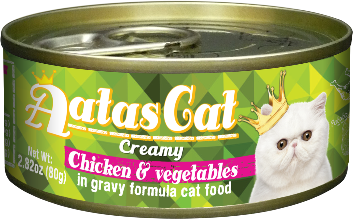 Aatas Cat Creamy Chicken & Vegetables In Gravy Canned - Persian Clipart (1170x741), Png Download