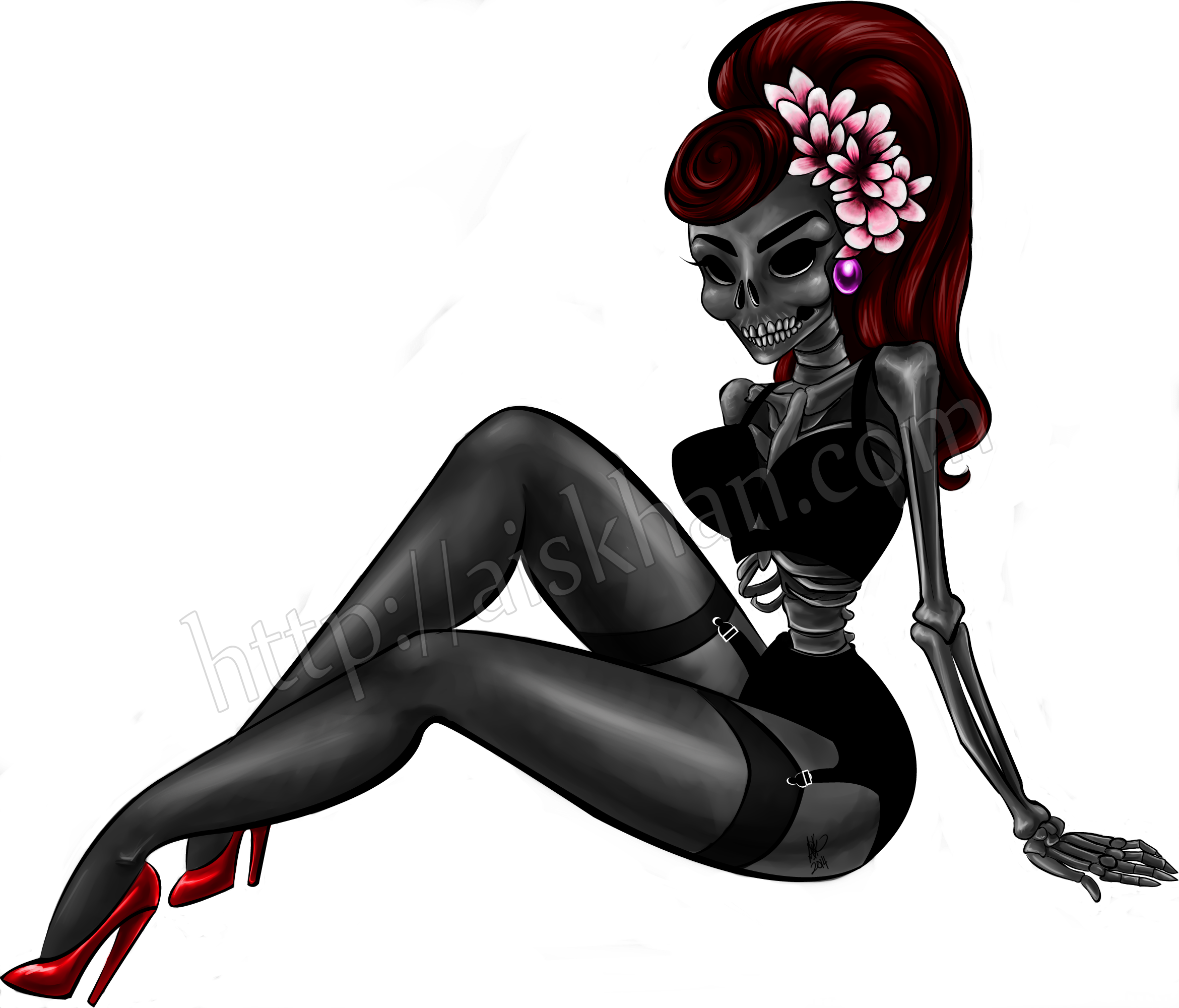 Dead Girl Pin Up - Dead Pin Up Girl Clipart (2340x2000), Png Download