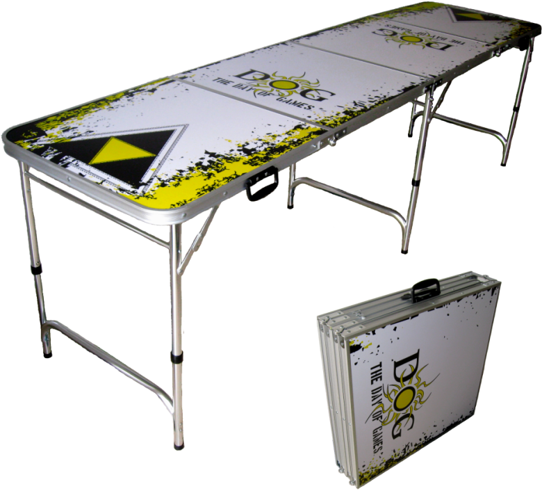 Day Of Games Foldable Portable Beer Pong Table , Png - Folding Table Clipart (780x706), Png Download