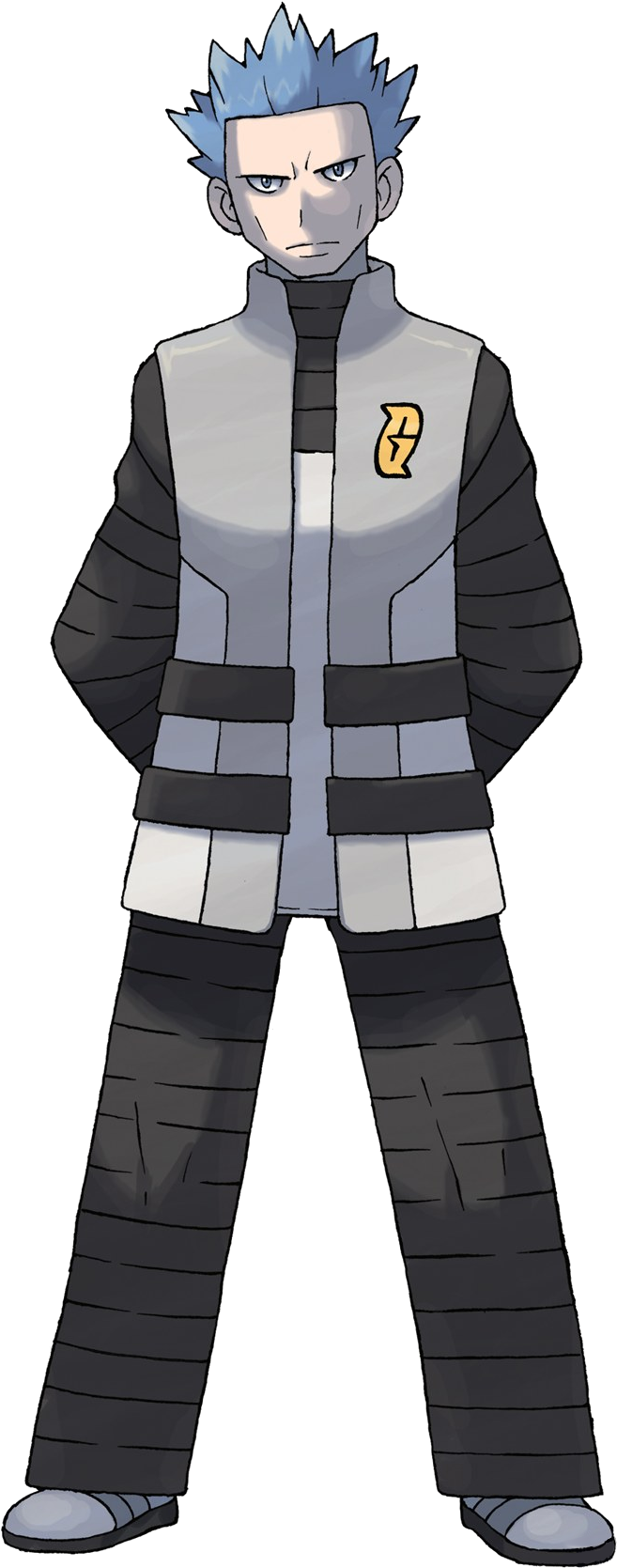 Pokemon Team Galactic Leader Clipart (853x1791), Png Download