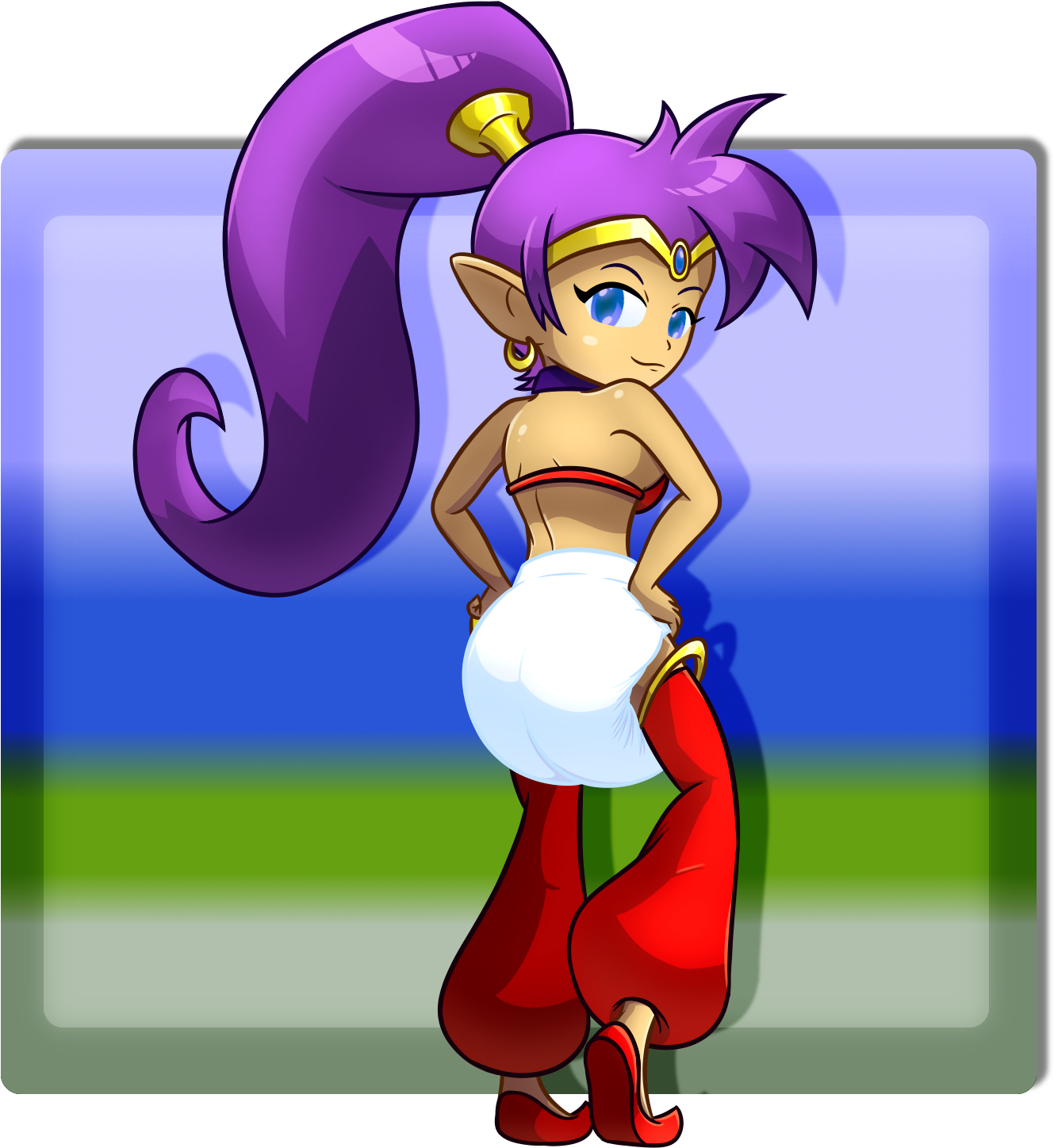 Shantae Showing Off - Cartoon Clipart (1366x1718), Png Download