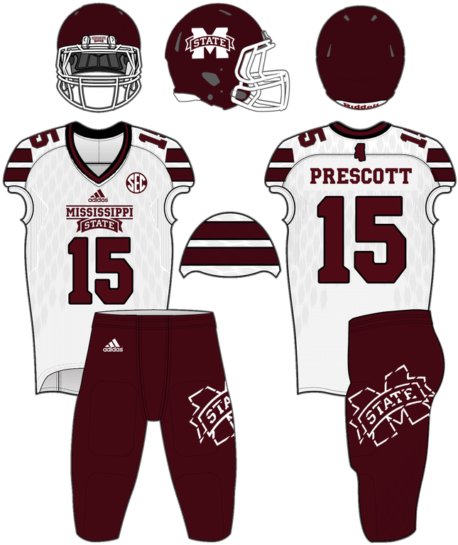 Dak Prescott White Mississippi State Bulldogs Alumni Clipart (645x767), Png Download