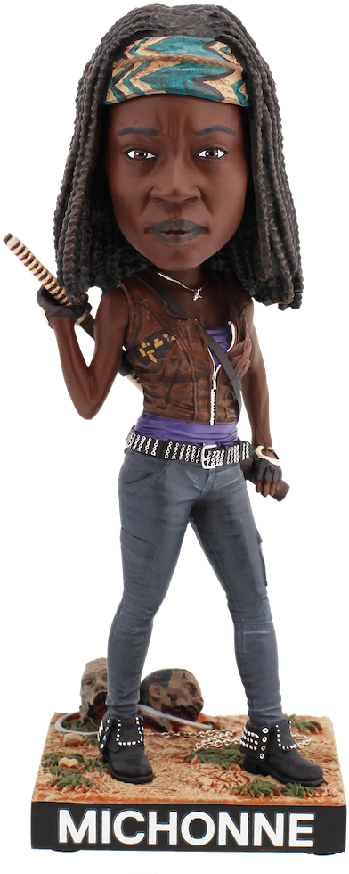 The Walking Dead - Michonne Walking Dead Bobblehead Clipart (518x1000), Png Download