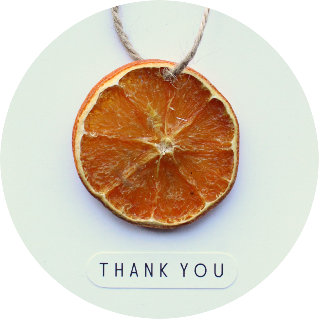 Dried Orange Slice Card - Clementine Clipart (635x635), Png Download