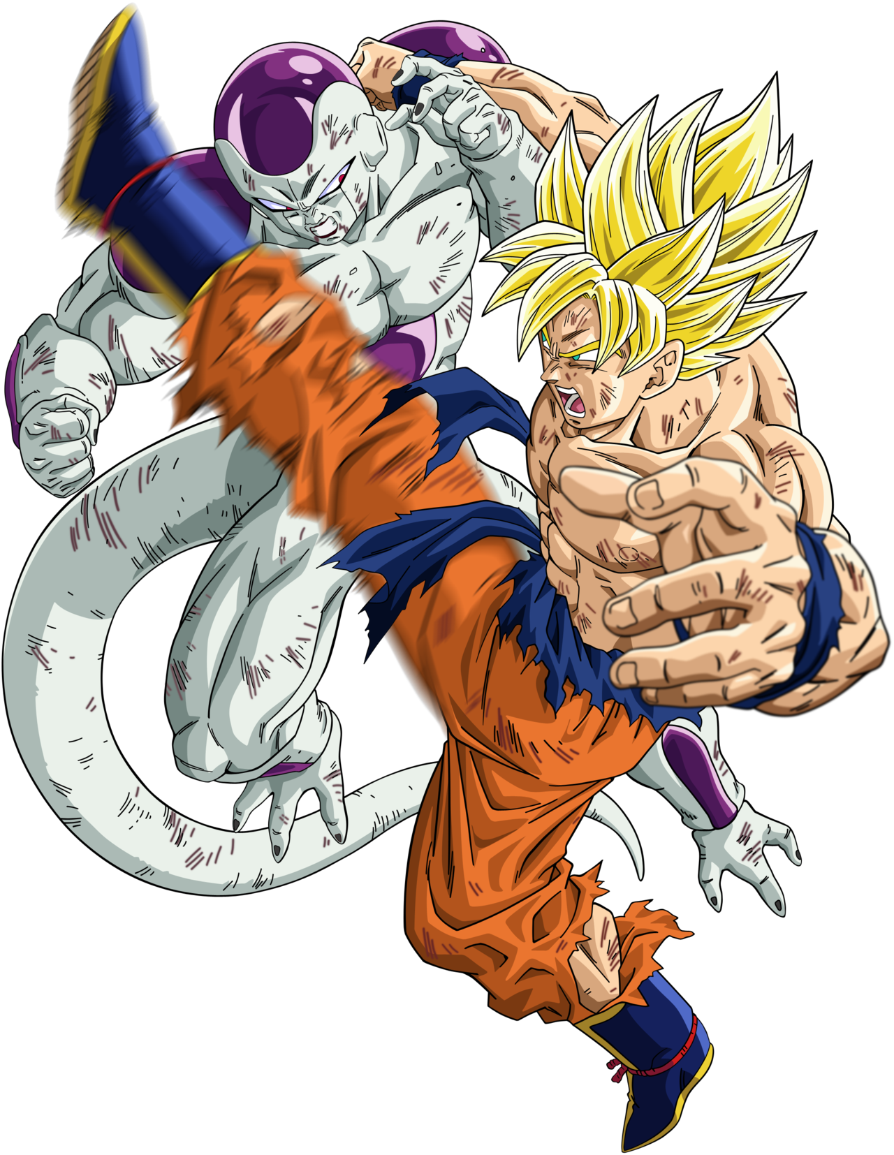 Goku Vs Frieza Dragonball - Goku Ssj Vs Freeza Clipart (1280x1654), Png Download