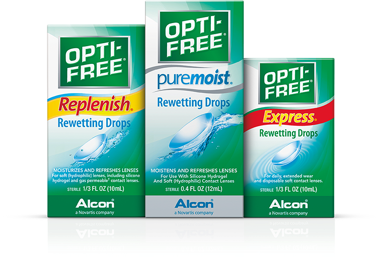 Opti-free® Rewetting Drops - Contact Lenses Eye Drop Clipart (1078x720), Png Download