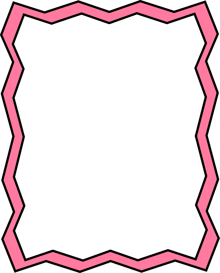 Full Page Pink Zig Zag Frame - Transparent Pink Page Border Clipart (772x955), Png Download