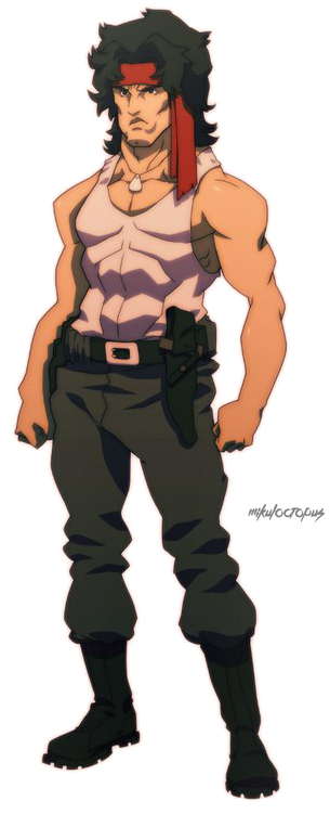Rambo Png Image Background - Rambo Anime Clipart (800x841), Png Download
