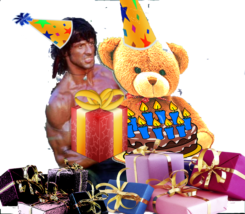 First Birth, Part - John Rambo Happy Birthday Clipart (1024x895), Png Download