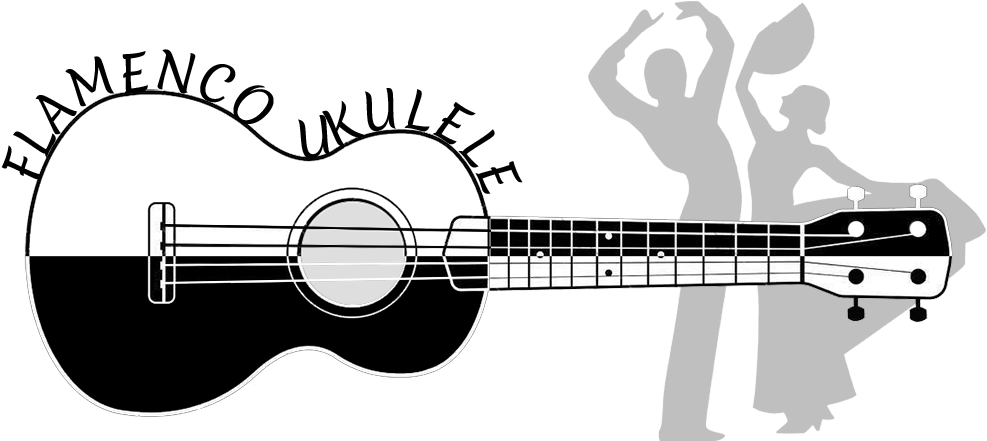 Flamenco Ukulele Large Logo - Dancing Man And Woman Silhouette Clipart (1000x446), Png Download