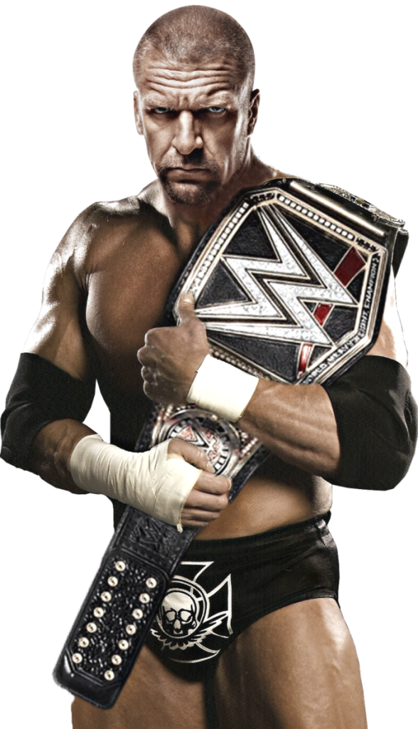 Triple H Holding Wwe Championship-awl117 Clipart (588x1024), Png Download