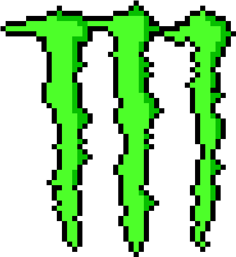 Monster Logo - Monster Energy Pixel Art Clipart (730x560), Png Download