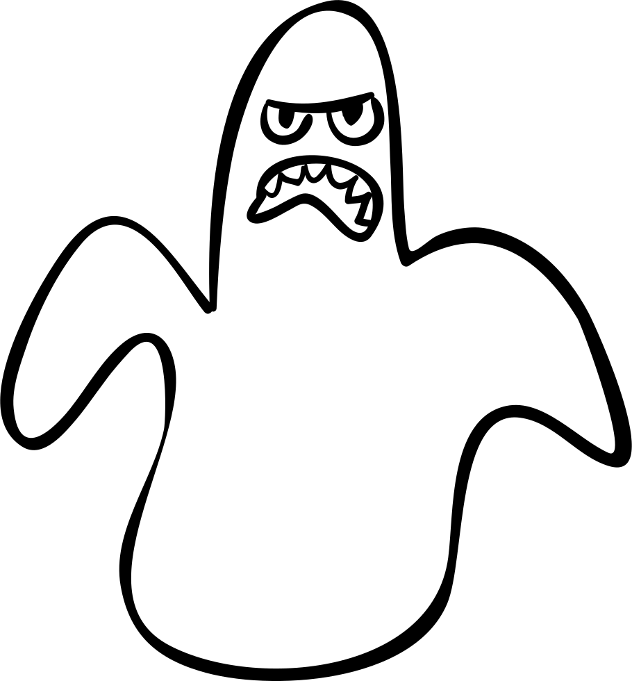 Halloween Ghost Outline Scary Shape Comments - Scary Shapes Clipart (910x980), Png Download