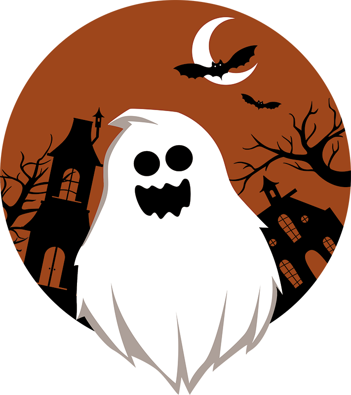 Ghost Halloween Wall Sticker - Halloween Imagenes De Fantasmas Clipart (711x800), Png Download