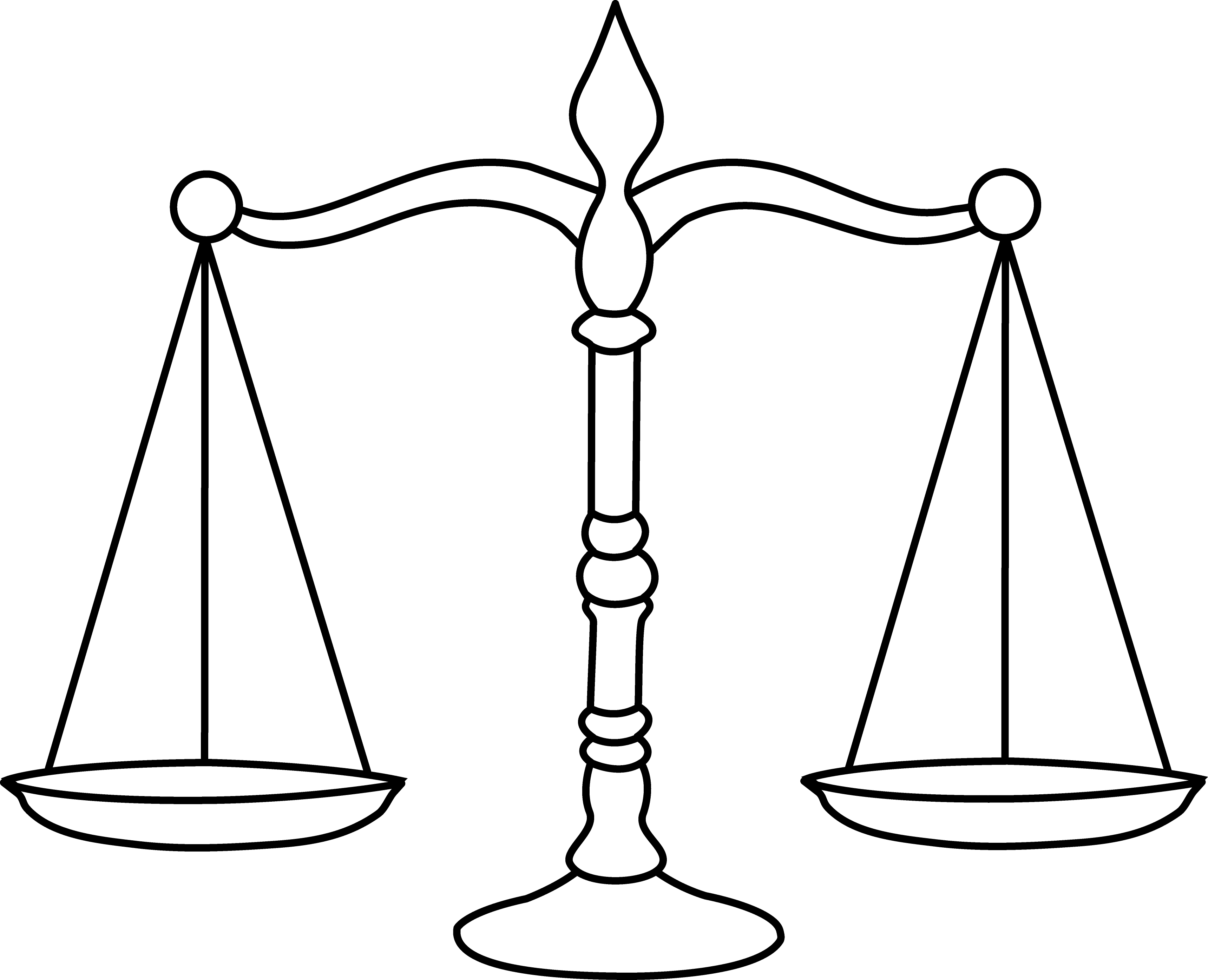 Law Scale Png - Balance Clipart Black And White Transparent Png (3440x2792), Png Download