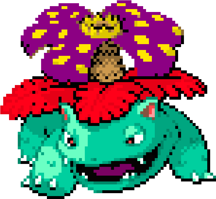 Pokefell 003 - Venusaur - Venusaur Bw Sprite Clipart (950x740), Png Download