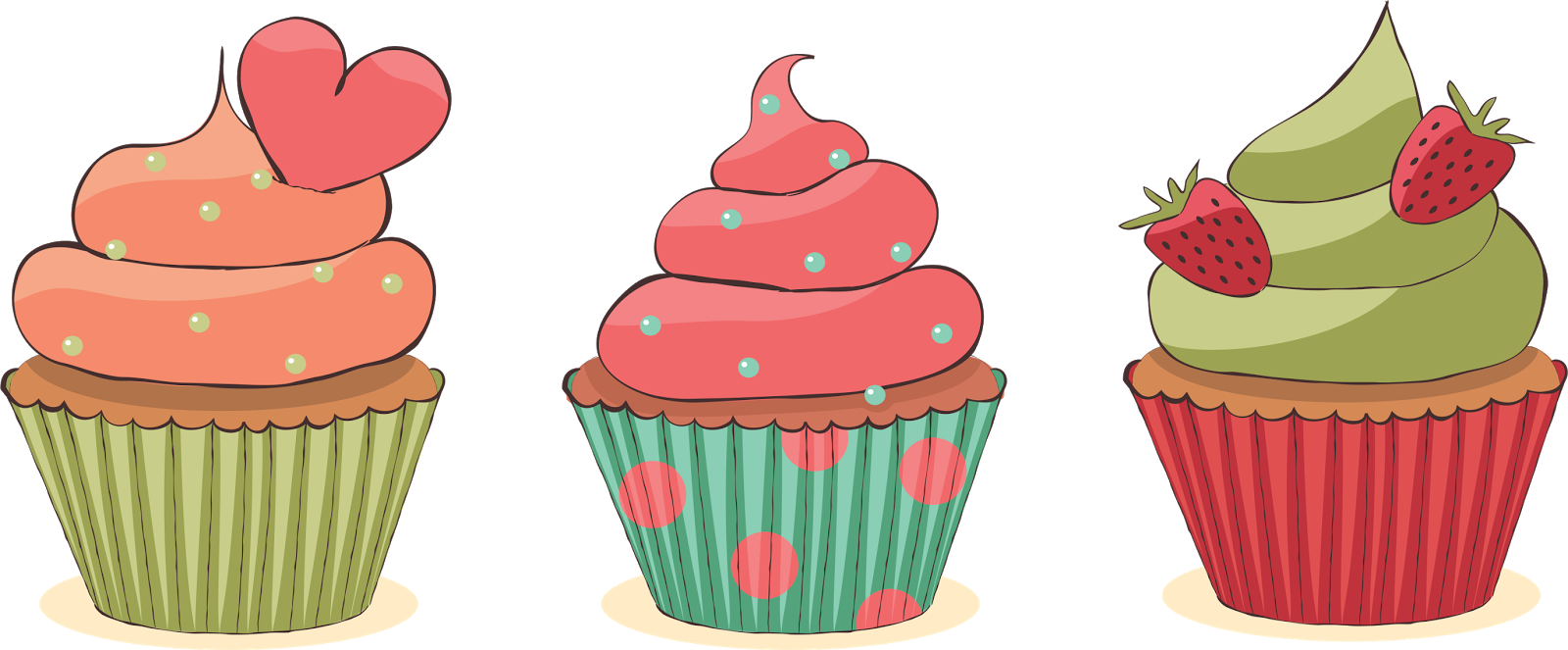 Clip Art Free Download Cupcakes Desenho Vintage Pesquisa - Cupcakes Vintage Png Transparent Png (1600x663), Png Download