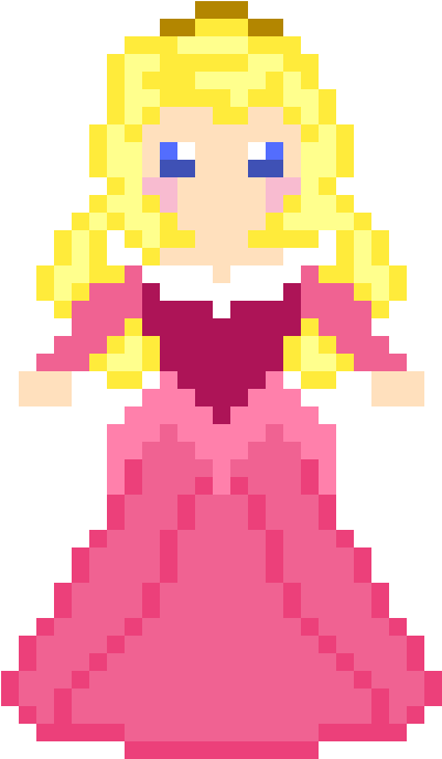 Aurora/sleeping Beauty - Dessine Des Pixel Disney Clipart (800x1200), Png Download