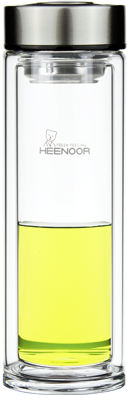 Hino Drinking Water Cup Double Glass With Lid Filter - Glass Bottle Clipart (800x800), Png Download