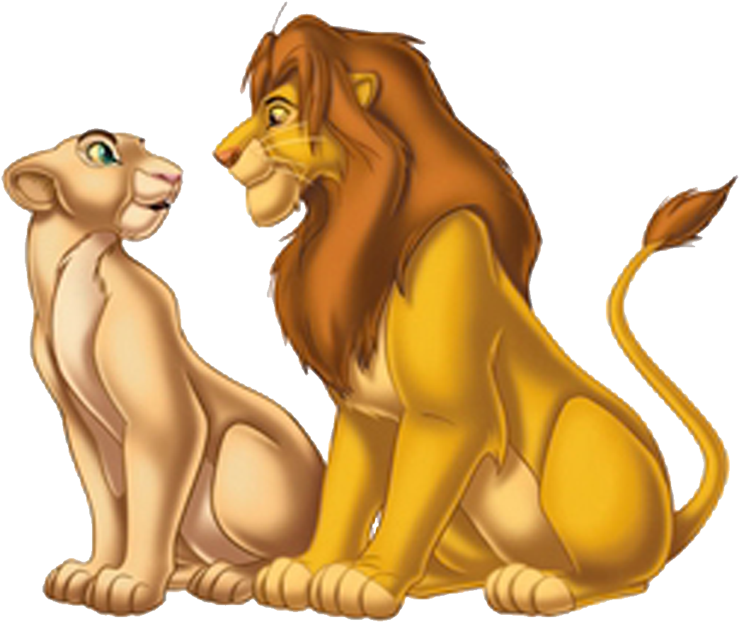 The Lion King Png Free Download - Lion King Simba And Nala Png Clipart (1081x946), Png Download