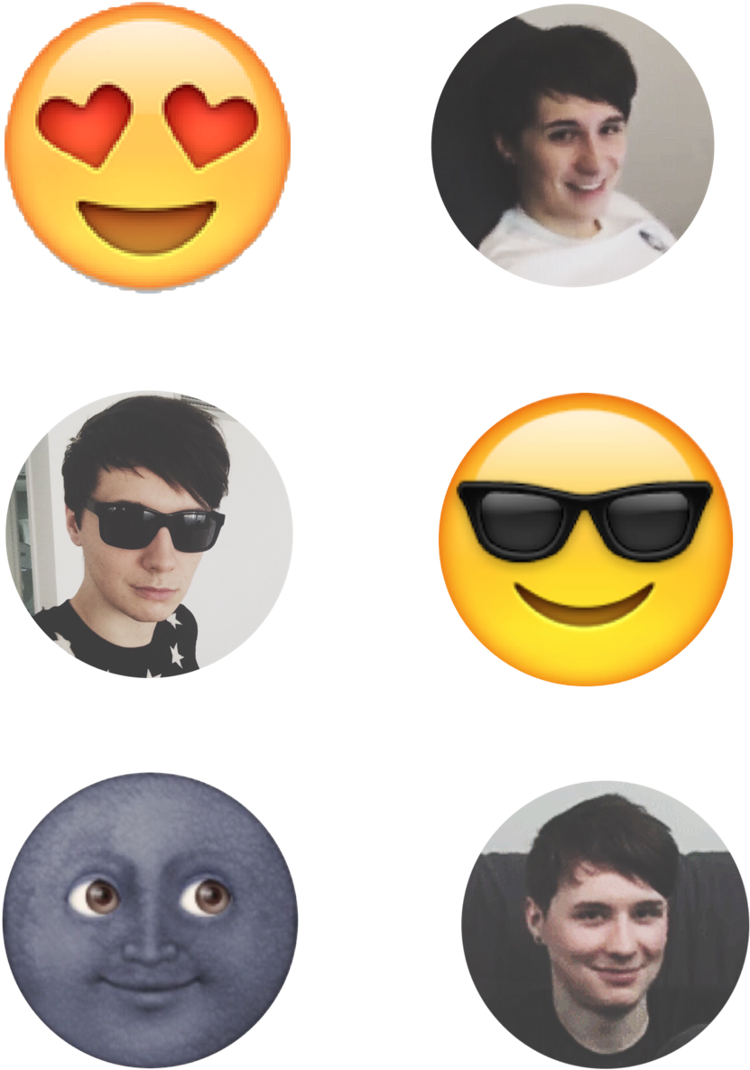 32 Images About Dan And Phil On We Heart It - 6 Different Types Of Emojis Clipart (960x1280), Png Download