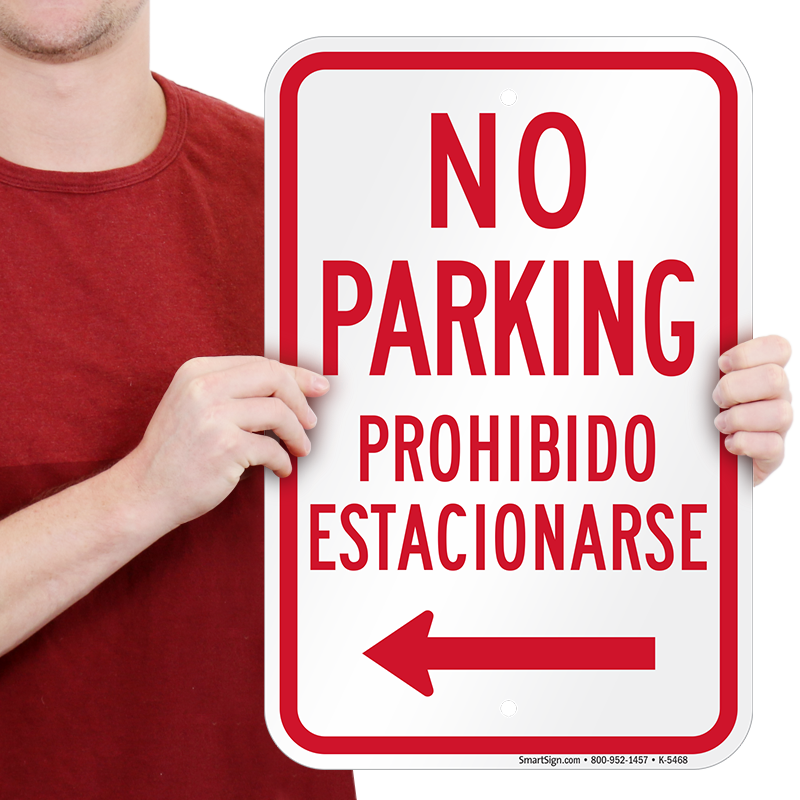 Bilingual Parking Sign - Parking Sign Clipart (800x800), Png Download