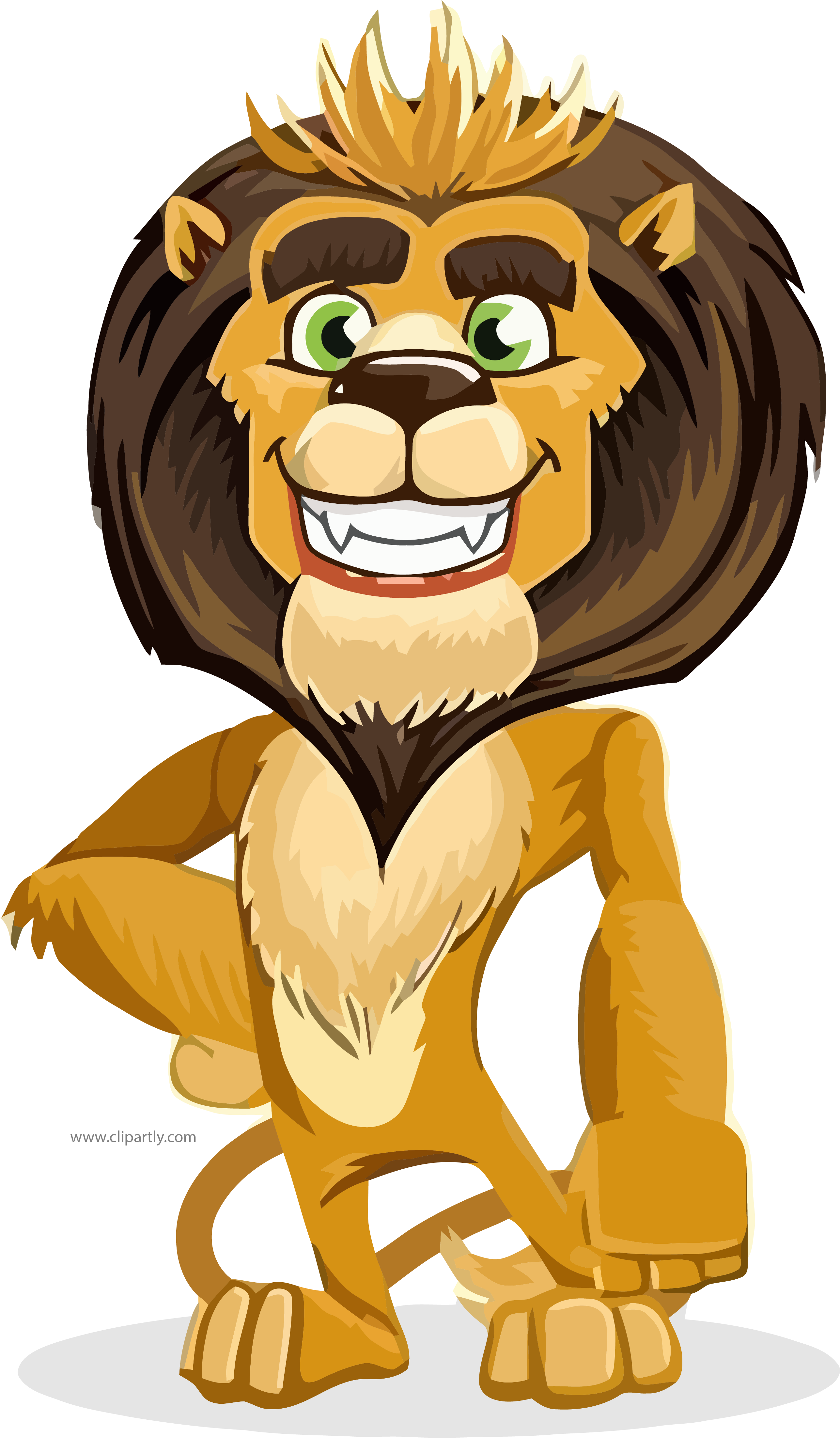 King Lion Cartoon Best Clipart Png - Lion Vector Transparent Png (2574x4405), Png Download