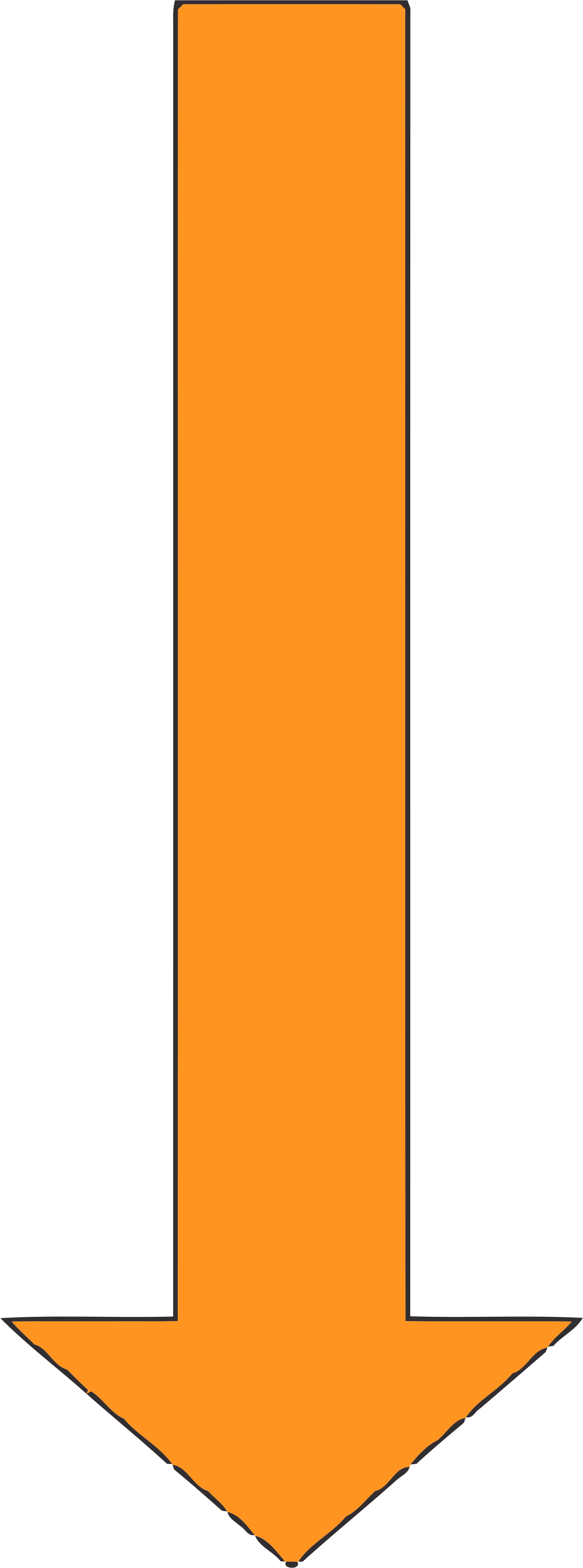 Orange Arrow Png Clipart (2000x5330), Png Download