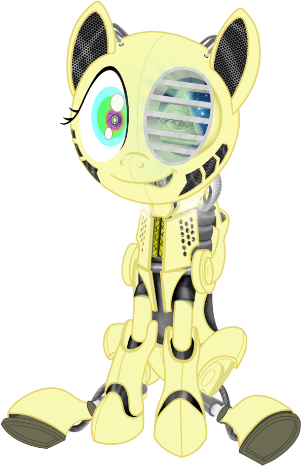 Hoofwaffe, Eye Of Providence, Flutterbot, Fluttershy, - Cartoon Clipart (726x1024), Png Download