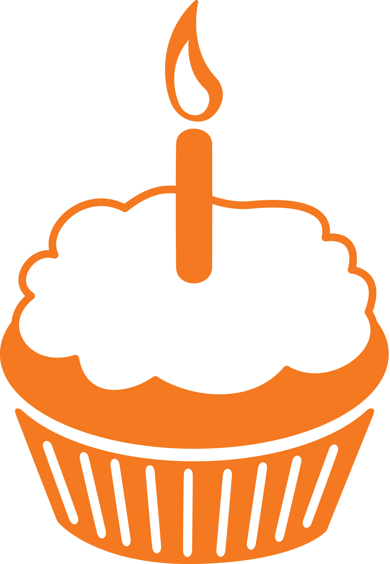 Clip Stock Oranges Clipart Cupcakes - Orange Birthday Clip Art - Png Download (1246x1800), Png Download