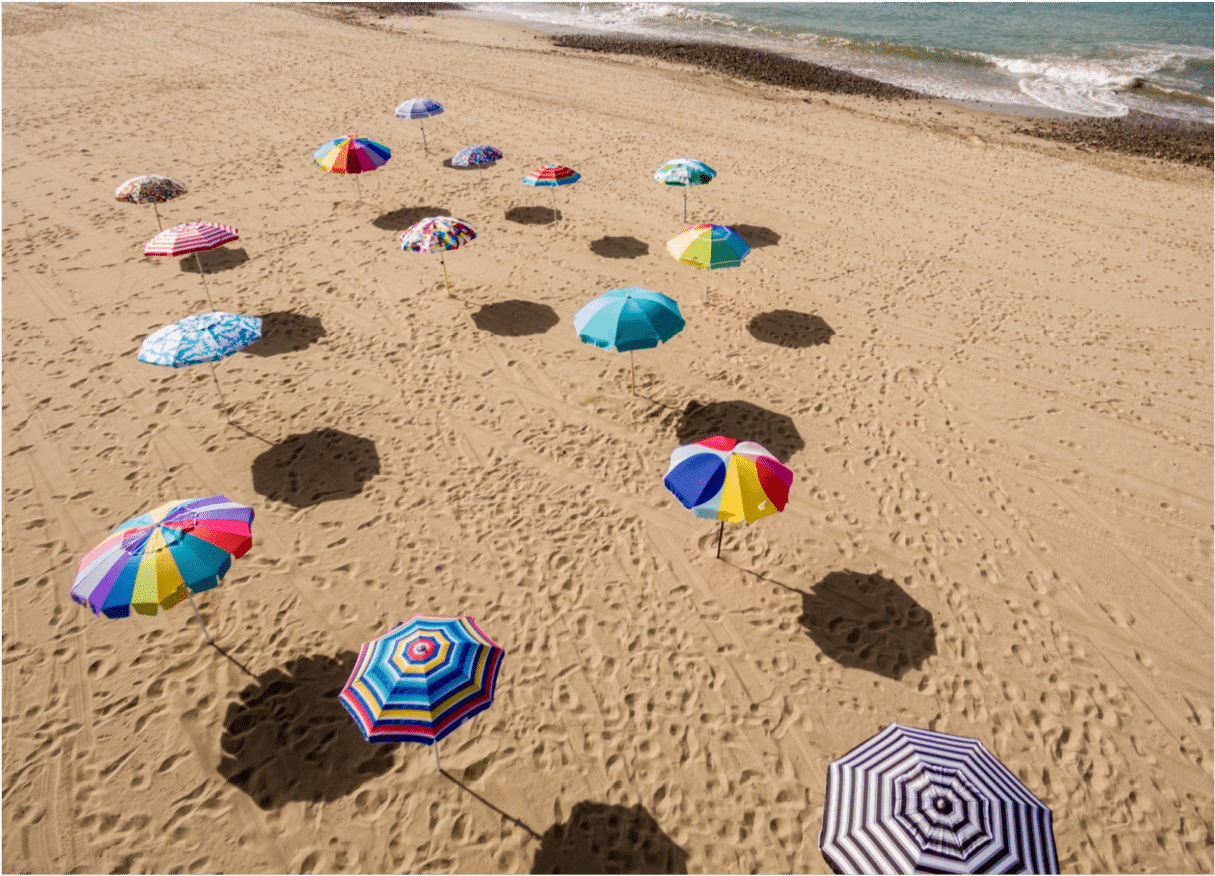 Beach Umbrella 04 Notecard - Beach Umbrella Drone Clipart (1440x1440), Png Download