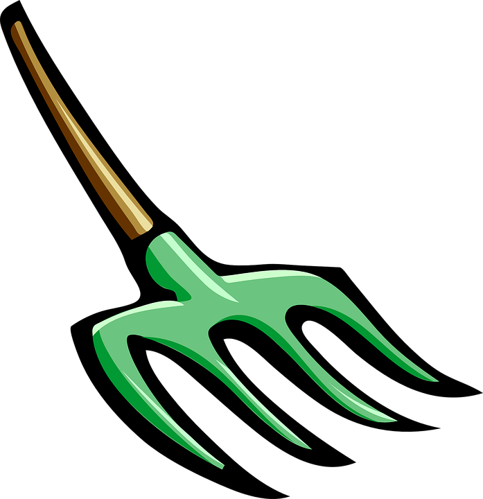 Pitch Fork, Garden, Tool, Planting, Gardening, Gardener - Pitch Fork Clip Art - Png Download (697x720), Png Download