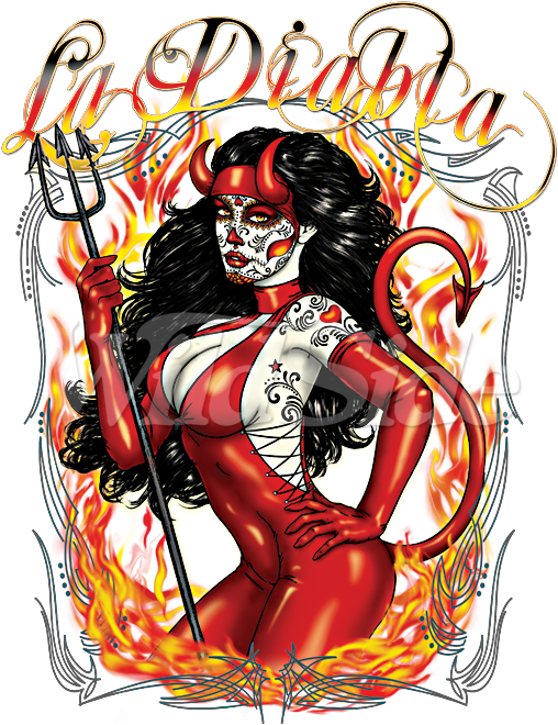 La Diabla - Devil Girl - Illustration Clipart (675x675), Png Download